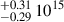 $ _{-0.29}^{+0.31} \, 10^{15} $