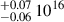 $ _{-0.06}^{+0.07} \, 10^{16} $