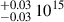 $ _{-0.03}^{+0.03} \, 10^{15} $