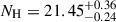 Mathematical equation: $ N_{\mathrm{H}} = 21.45^{+0.36}_{-0.24} $