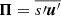 Mathematical equation: $$ \begin{aligned} \boldsymbol{\Pi }&=\overline{s\prime \boldsymbol{u}^{\prime }}\end{aligned} $$