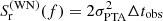 Mathematical equation: $ S^{(\rm WN)}_{\mathrm{r}}(f) = 2\sigma_\mathrm{{PTA}}^2 \Delta t_\mathrm{{obs}} $