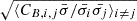 $ \sqrt{\langle C_{B,i,j}\bar{\sigma}/\bar{\sigma_i}\bar{\sigma_j}\rangle_{i\neq j}} $