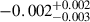 $ -0.002^{+0.002}_{-0.003} $