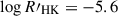 Mathematical equation: $ \mathrm{log}\,R\prime_{\mathrm{HK}}={-}5.6 $