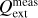 Mathematical equation: $Q_{{\rm{ext}}}^{{\rm{meas}}}$