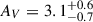 Mathematical equation: $ A_V=3.1_{-0.7}^{+0.6} $
