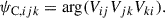 Mathematical equation: $$ \begin{aligned} \psi _{\mathrm{C} ,ijk}=\mathrm{arg} (V_{ij}V_{jk}V_{ki}). \end{aligned} $$