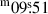 Mathematical equation: $ ^{\mathrm{m}}09{{\overset{\text{s}}{.}}}51 $