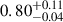 $ 0.80^{+0.11}_{-0.04} $