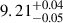 $ 9.21_{-0.05}^{+0.04} $