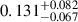 $ 0.131_{-0.067}^{+0.082} $