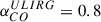 Mathematical equation: $ \alpha_{CO}^{ULIRG} = 0.8 $