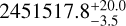 $2451517.8_{ - 3.5}^{ + 20.0}$