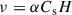 Mathematical equation: $$ \begin{aligned} \nu&=\alpha C_{\rm s} H \end{aligned} $$