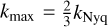 Mathematical equation: ${k_{\max }} = {2 \over 3}{k_{{\rm{Nyq}}}}$