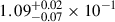 $ 1.09_{-0.07}^{+0.02}\times 10^{-1} $