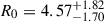 Mathematical equation: $ R_{\mathrm{0}} = 4.57^{+1.82}_{-1.70} $