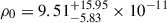 Mathematical equation: $ {\rho_{\mathrm{0}} = 9.51^{+15.95}_{-5.83}\times10^{-11}} $