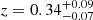 Mathematical equation: $ z = 0.34_{-0.07}^{+0.09} $