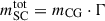 Mathematical equation: $ m_{\mathrm{SC}}^{\mathrm{tot}} = m_{\mathrm{CG}} \cdot \Gamma $
