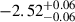 $ -2.52^{+0.06}_{-0.06} $