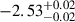 $ -2.53^{+0.02}_{-0.02} $