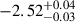 $ -2.52^{+0.04}_{-0.03} $
