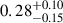 $ 0.28^{+0.10}_{-0.15} $