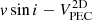 Mathematical equation: $ v \sin{i}-V_{\mathrm{PEC}}^{\mathrm{2D}} $