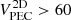 Mathematical equation: $ V_{\mathrm{PEC}}^{\mathrm{2D}} > 60 $