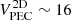 Mathematical equation: $ V_{\mathrm{PEC}}^{\mathrm{2D}}\sim16 $