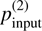 Mathematical equation: $p_{\rm{input}}^{(2)}$