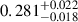 $ 0.281^{+0.022}_{-0.018} $