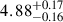 $ 4.88^{+0.17}_{-0.16} $