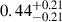 $ 0.44^{+0.21}_{-0.21} $