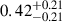 $ 0.42^{+0.21}_{-0.21} $