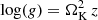 Mathematical equation: $ \log(g) = \Omega_{\mathrm{K}}^{2}\,z $