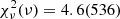 Mathematical equation: $ \chi^{2}_{\nu}(\nu) = 4.6(536) $