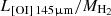 Mathematical equation: $ L_{{{\rm{[OI]}}\, 145 {{\upmu}\rm{m}}}}/M_{\mathrm{H_2}} $