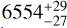 Mathematical equation: $\[6554_{-27}^{+29}\]$