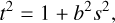 Mathematical equation: $t^{2}=1+b^{2} s^{2},$