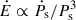 Mathematical equation: $ \dot{E} \propto \dot{P}_{\mathrm{s}} / P_{\mathrm{s}}^3 $