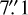 Mathematical equation: $\[7^{\prime \prime}_\cdot 1\]$