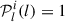 Mathematical equation: $ {\cal{P}}_{l}^{i}(l) = 1 $