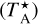 Mathematical equation: $\left( {T_{\rm{A}}^ \star } \right)$