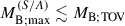 Mathematical equation: $ M_{\mathrm{B;max}}^{(S/A)} \lesssim M_{\mathrm{B;TOV}} $
