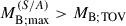 Mathematical equation: $ M_{\mathrm{B;max}}^{(S/A)} > M_{\mathrm{B;TOV}} $