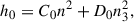 Mathematical equation: $$ \begin{aligned}&h_0 = C_0 n^2+D_0 n_3^2, \end{aligned} $$