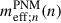 Mathematical equation: $ m_{\mathrm{eff};n}^{\mathrm{PNM}}(n) $